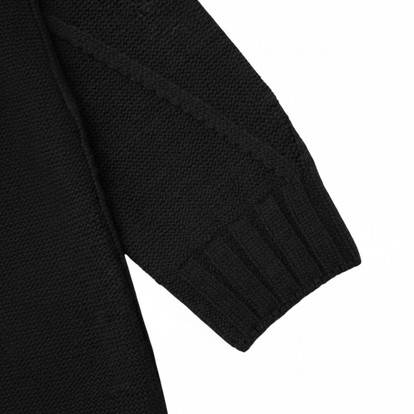 Bloomchic V Neck Cable Knit Texture Pullover Black Sweater 100% Acrylic - Picture 5 of 12